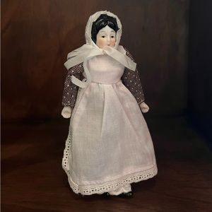 Little Porcelain Doll, Classic Vintage Antique Style Doll, Hand Painted Face